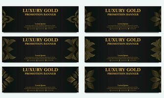 golden floral  horizontal banner template. Suitable for web banner, banner and internet ads vector