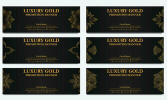 golden floral  horizontal banner template. Suitable for web banner, banner and internet ads vector