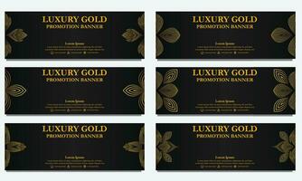 golden floral  horizontal banner template. Suitable for web banner, banner and internet ads vector