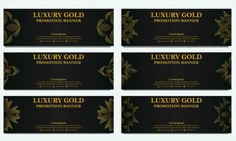 golden floral  horizontal banner template. Suitable for web banner, banner and internet ads vector