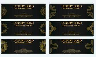 golden floral  horizontal banner template. Suitable for web banner, banner and internet ads vector