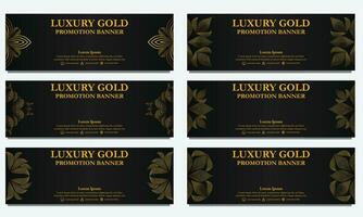 golden floral  horizontal banner template. Suitable for web banner, banner and internet ads vector