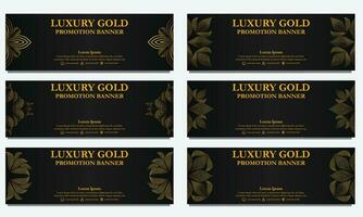 golden floral  horizontal banner template. Suitable for web banner, banner and internet ads vector