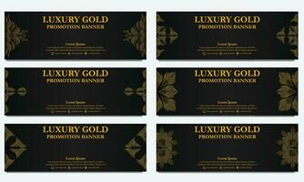 golden floral  horizontal banner template. Suitable for web banner, banner and internet ads vector