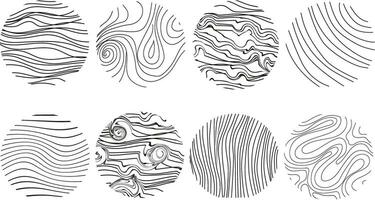 Abstract growth rings of a tree.Line design of a wooden stump. vector