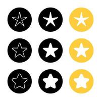 Star icon vector in circle. Stars symbol in rounded style