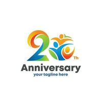 vector 20 th aniversario logo diseño inspiración