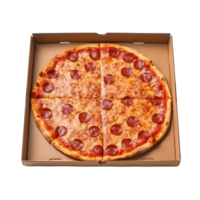 ai generado cartulina caja con Pizza acortar Arte png