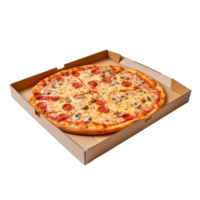 ai generado cartulina caja con Pizza acortar Arte png