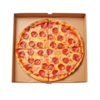 AI generated Cardboard box with pizza clip art png