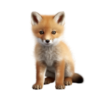 AI generated Cute baby fox clip art png