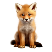 AI generated Cute baby fox clip art png
