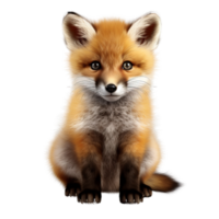 AI generated Cute baby fox clip art png