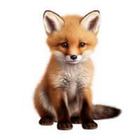 AI generated Cute baby fox clip art png