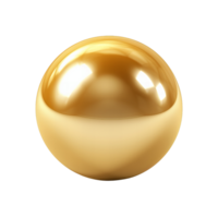 AI generated Metallic gold ball clip art png