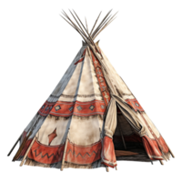 AI generated Native american tent clip art png