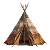 AI generated Native american tent clip art png