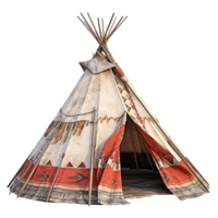 AI generated Native american tent clip art png