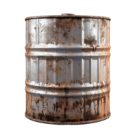 AI generated Old metal barrel clip art png