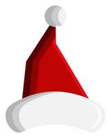 santa or christmas hat icon. simple 3d vector for Christmas holiday ornament designs such as greeting cards, banners, flyers, social media.