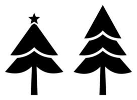 silhouette style christmas tree icon. vector isolated on white background.