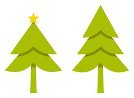 Christmas tree icon green color, simple flat design. vector ornament for posters, greeting cards, brochures, banners, social media.