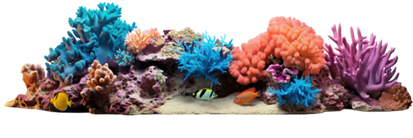 AI generated Colorful coral reef isolated on white background. Underwater marine life in sea png