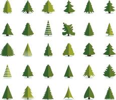 Ilustración de vector de icono de árbol de abeto. conjunto de árboles de navidad. Piso de pino de diseño moderno.