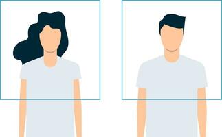 Modern avatars of man and woman. Flat design. Vector illustration