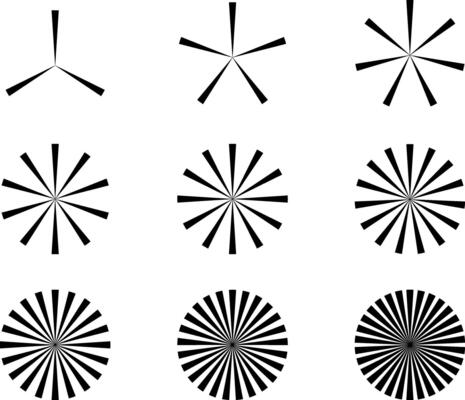 Graphic element dividing the whole object into parts. Part of logo design, template for infographics. Vector illustration.