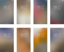 Modern abstract blur vertical hd mobile phone background screen smartphone set vector