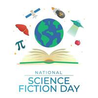 Sci-Fi Celebration Vector Design Template for National Science Fiction Day. Immerse in futuristic visuals with this captivating illustration.