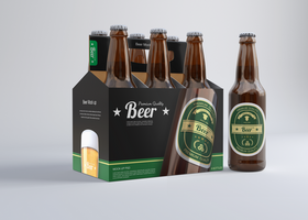 six pack Bière maquette psd