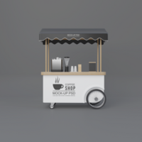 Street coffee cart mockup psd