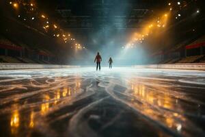 ai generado festivo hielo Patinaje un invierno alegría ese capturas el Navidad espíritu ai generado foto