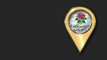 Lancashire Lightning, Lancashire County Cricket Club Gold Location Icon Flag Seamless Looped Waving, Space on Left Side for Design or Information, 3D Rendering video