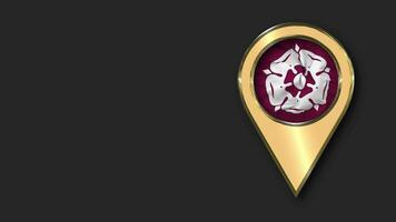 Northants Steelbacks, Northamptonshire County Cricket Club Gold Location Icon Flag Seamless Looped Waving, Space on Left Side for Design or Information, 3D Rendering video