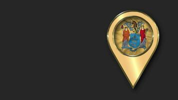 State of New Jersey Gold Location Icon Flag Seamless Looped Waving, Space on Left Side for Design or Information, 3D Rendering video