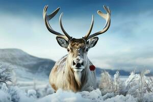 AI generated Reindeer in the spring embodying renewal and nature's seasonal beauty AI Generated photo