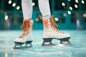 ai generado festivo hielo Patinaje un invierno alegría ese capturas el Navidad espíritu ai generado foto