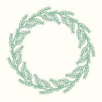 Clip art of Christmas fir wreath on isolated white background. Retro forest shapes. Design for Christmas home decor, holiday greetings, Christmas and New Year celebration. vector