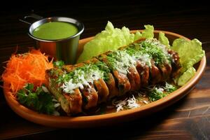 Juicy skewered seekh kababs a mouthwatering blend of spices and grilled goodness AI Generated photo