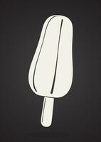 Hand Drawn Silhouette Illustration of Double Fruit Ice Cream on Stick vector