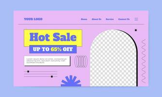 Trendy landing page template vector