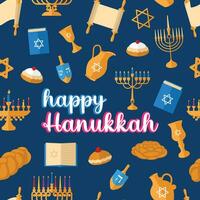 Hanukkah icons Colored pattern background Vector