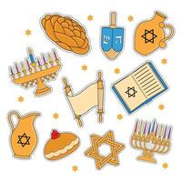 Set of hanukkah icons Vector