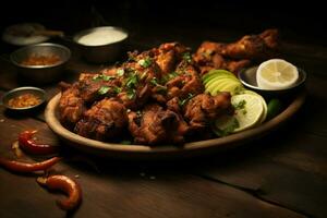 Juicy skewered seekh kababs a mouthwatering blend of spices and grilled goodness AI Generated photo