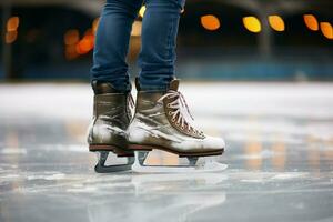 ai generado festivo hielo Patinaje un invierno alegría ese capturas el Navidad espíritu ai generado foto