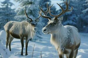 AI generated Reindeer in the spring embodying renewal and nature's seasonal beauty AI Generated photo