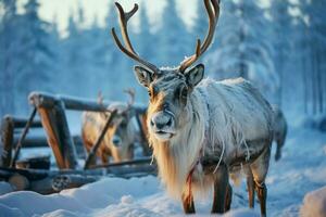 AI generated Reindeer in the spring embodying renewal and nature's seasonal beauty AI Generated photo